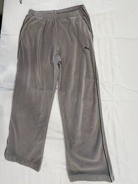 Puma Men's Gray Velour Track Pants – Size M